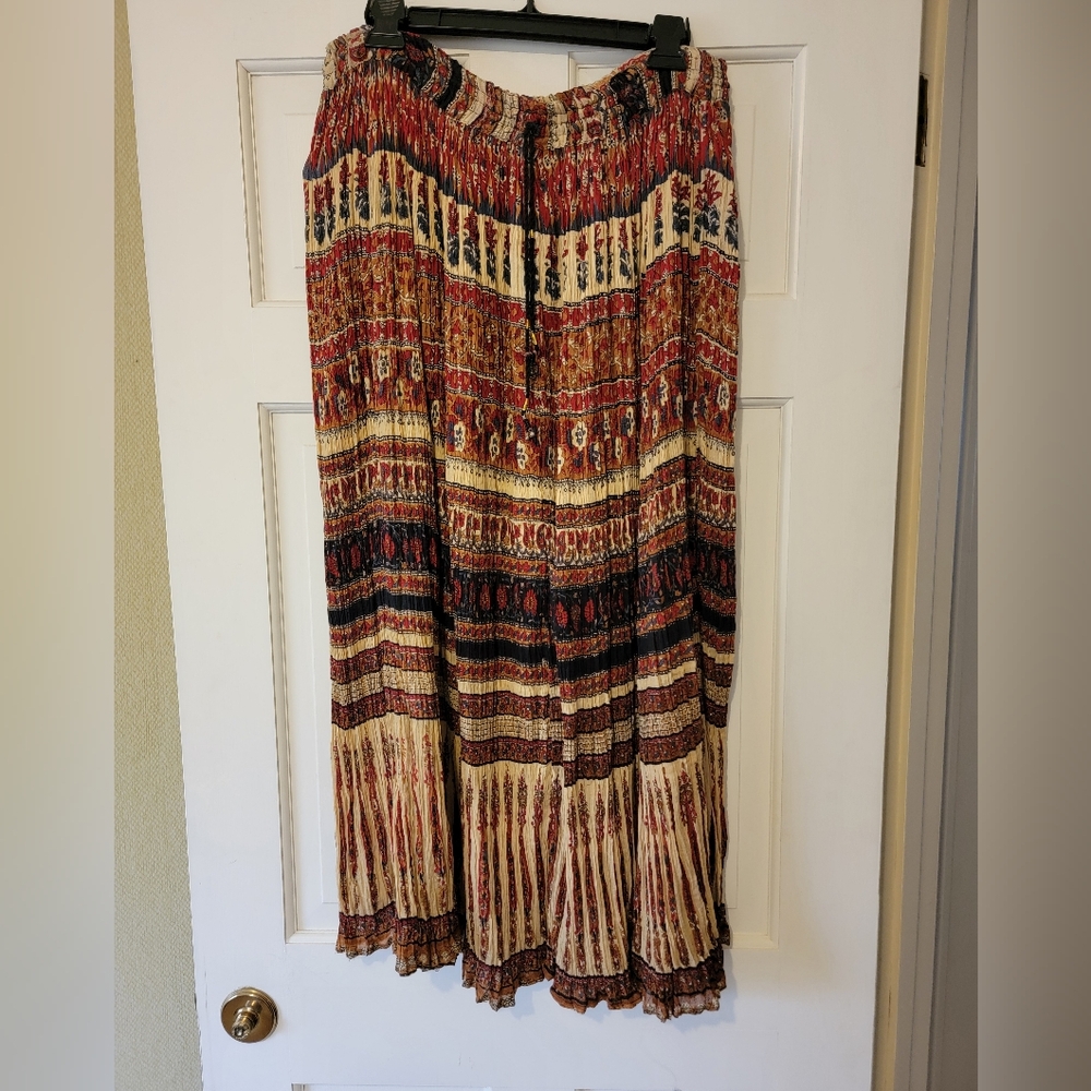 Just Class Vintage Bohemian Multi-Color Maxi Skirt Size Large EUC
